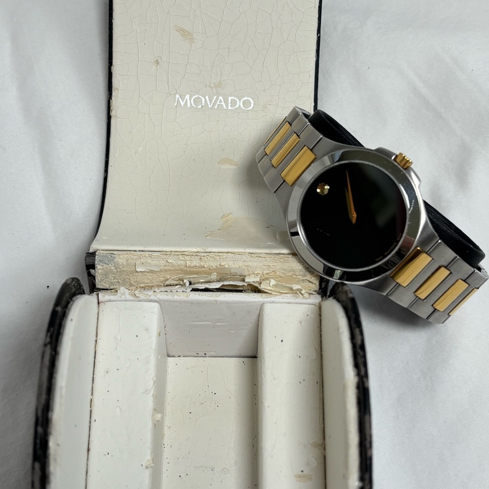 Movado Two-Tone Stainless Steel Watch with Black Dial - Picture 6 of 14